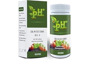 AKSBTEC Soil pH Test Kit Soil pH Tester Strips(3-9 Range),100 Strips Test Soil of Garden Lawn Grass Flower Vegetable Compost Indoor and Outdoor Plants