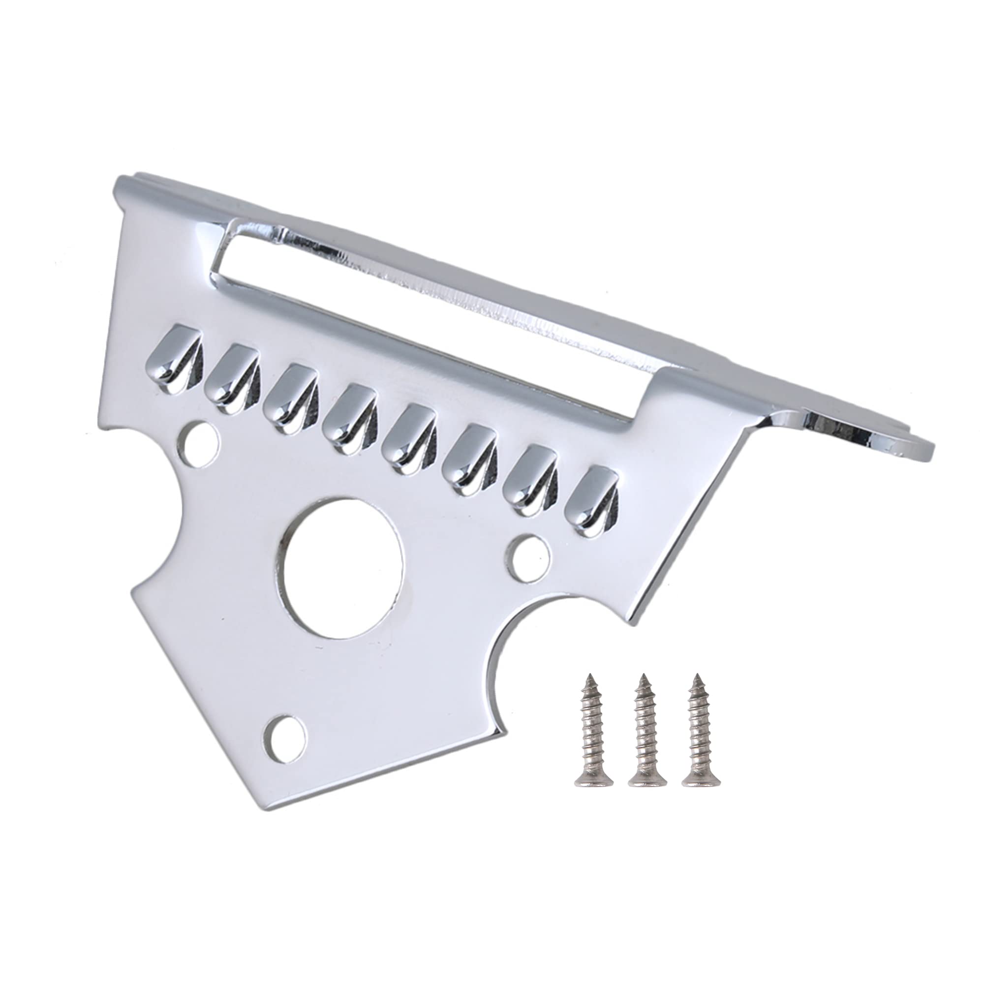 BQLZR 60 x 50mm Silver Zinc Alloy Mandolin Tailpiece Parts for 8 String Mandolin Guita