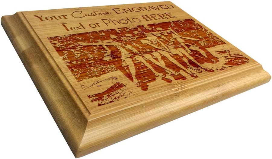 Custom Personalized 3D Laser Engraved Bamboo Finish Plaque with Your Personal Message, Text, Logo, or Photo - Wedding, Housewarming, Anniversary, Birthday, Father's Day, Christmas, Gift (8X10): Kitchen & Dining