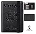 Travelambo Passport Wallet Passport Holder Cover Case Leather Travel Wallet Rfid Blocking for Men Women（Black CH black）