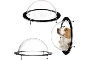 Goaste 2 Pack Dog Fence Window, 12.4 Inch Clear Pet Dome, Durable Plastic Pet Peek Windows Playground, Doggie Fence Safe Domes, Pets Supply for Dog Cat Horse, 12.4 x 4.9 Inch