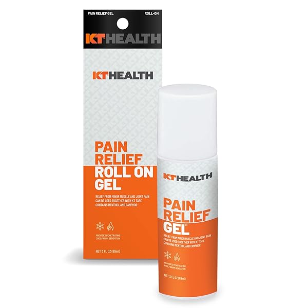 KT TAPE HEALTH, PAIN RELIEF GEL, TIME-RELEASED TOPICAL RELIEF FROM BACK PAIN, SCIATICA AND ARTHRITIS, 3.0 OZ ROLL-ON