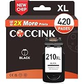 COCCINK 210XL Ink Cartridge Black for Canon PG-210 210 XL Printer Ink | Work with Canon pixma MP280 MP480 MP490 MP495 MX340 IP2702 MP230 MP240 MP250 MX320 MX330 Remanufactured (1 Black)
