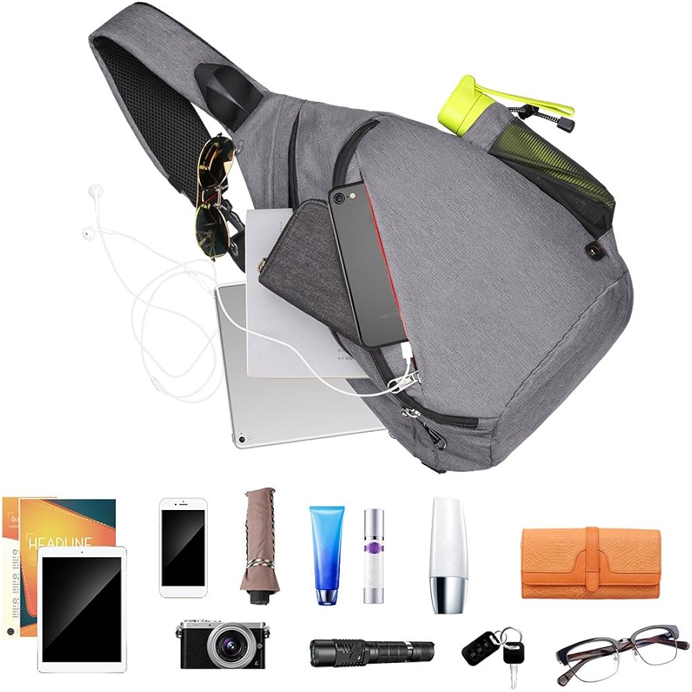 OutdoorMaster Sling Bag - Small Crossbody Backpack for Men & Women (Gray) : Sports & Outdoors