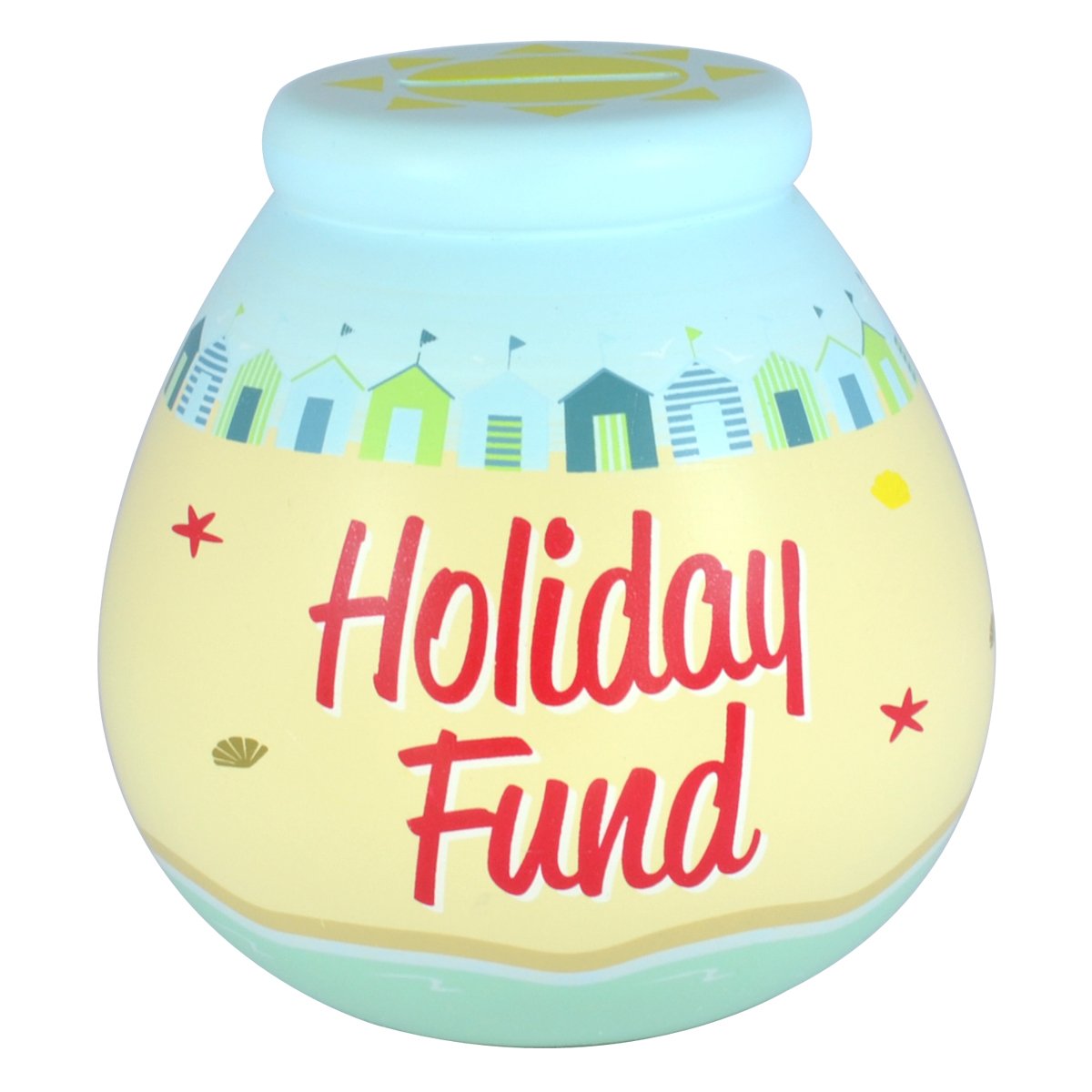 Pot of Dreams Hand Painted Holiday Fund Save And Smash Handcrafted Blue & Yellow Color Ceramic Money Box Piggy Bank | Decorative Gift and Saving for Holidays & family Vacation
