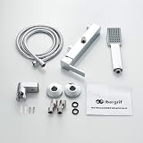Ibergrif Gold Square Shower Mixer Tap Hand Shower Hose Holder Chrome view 7