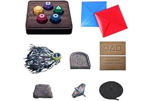 HIDLY New Korean Traditional Gonggi Game, Gonggi Korean Tossing Game Set- Jebi chagi, Gong-gi, Biseokchigi, Paeng-y, DDAKJI, (One Set)