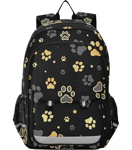 MAHU Dinosaur Paw Print Backpack – 16" H School Bag, Travel Daypack For Men & Women