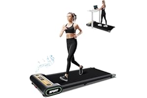 AKLUER Walking Pad Treadmill Under Desk, 2 in 1 Desk Treadmill Space Saving for Home Office, Portable Treadmill 265lbs Capacity 2.25 HP Walking Pad, Lightweight Walking Jogging Machine Installation Free