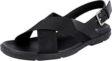 black fabric sandals