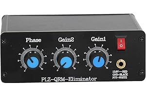 Mrisata QRM Eliminator Box, Adjustable X Phase HF Bands 1.8MHz to 30MHz with PTT Control, Aluminum Alloy Signal Canceller Eli