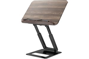 Tounee Book Stand, Telescopic Book Holder Stand, Adjustable Height Pull Out Design Ergonomic Cookbook Stand with Elastic Page