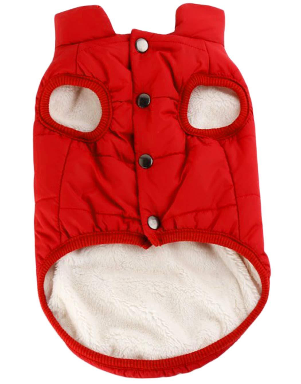 XIAOYU Warm Dog Jacket for Small/Medium Dog Winter Coat, 2 Layers Fleece Lined, Soft Windproof Small Dog Coat, Red, XXL
