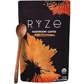 RYZE Mushroom Coffee Starter Kit, Dark Roast, 30 Servings | 6 Adaptogenic Mushrooms, Lion's Mane, Turkey Tail &amp; Cordyceps, Bold Rich Flavor, Supports Energy &amp; Focus Gluten Free, Vegan