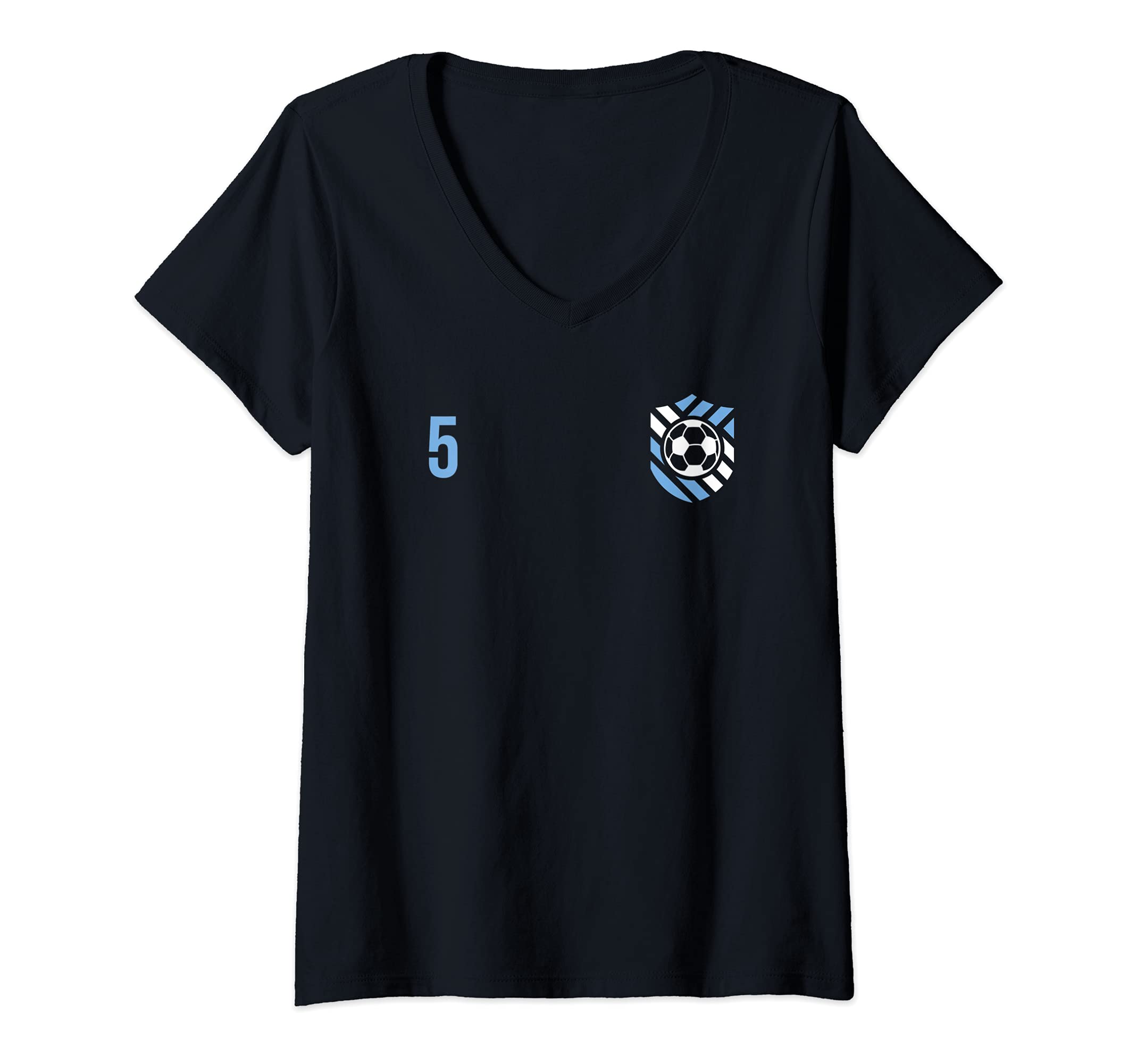 Womens Flag Argentina V-Neck T-Shirt