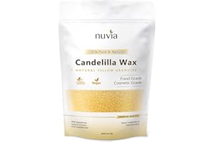 Candelilla Wax 100% Pure & Natural, Vegan - Vegetable Wax; Food & Cosmetic Grade, Granule Form; 4 oz by Nuvia Organics