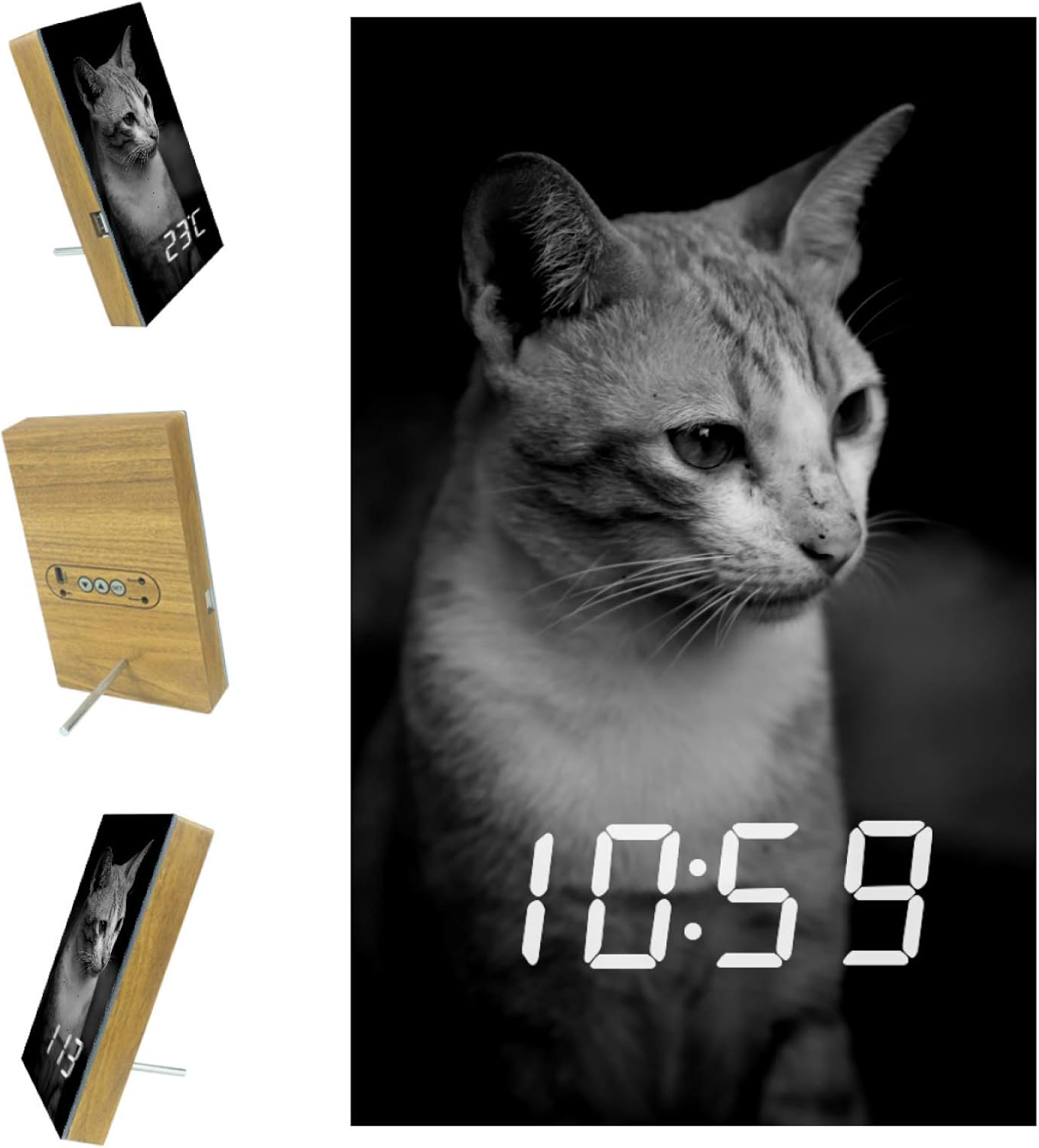Anmarco Furry Cat Predator Digital Alarm Clock Display Time