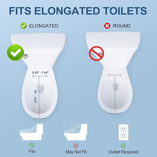 IYTATA ELECTRIC BIDET TOILET SEAT, ELONGATED, WARM WATER WITH AIR DRYER, HEATED SEAT AND SLOW CLOSE LID, FRONT AND REAR WASH, LED NIGHTLIGHT, WIRELESS REMOTE, WHITE, 101