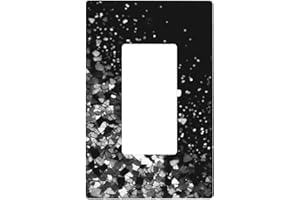 Decorator Wall Plate 1 Gang Light Switch Covers Decorator Receptacle Outlet Covers Black white glitter Wall Plates for Electr