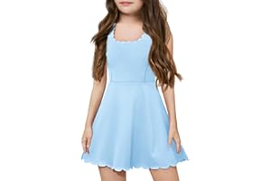 Batermoon Girls Athletic Tennis Dress with Shorts Kids Workout Exercise Golf Skirts Dresses with Pockets