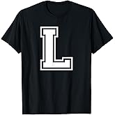 Letter L Name Initial Varsity Alphabet Monogram T-Shirt
