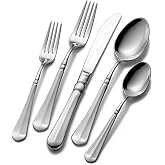 Mikasa French Countryside 65-Piece Flatware Set 18/10 Stainless Steel | Complete Service for 12, Includes Hostess Serving Pieces, Ideal for Everyday Dining &amp; Entertaining, Dishwasher Safe