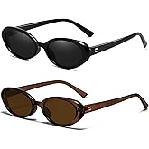 Breaksun Retro Oval Sunglasses for Women Men Fashion Small Oval Sunglasses 90s Vintage Shades