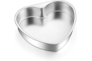Homikit 8 Inch Heart Shaped Cake Pan, Stainless Steel Heart Mold Layer Cake Tins for Valentine’s Day, Weddings & Anniversarie