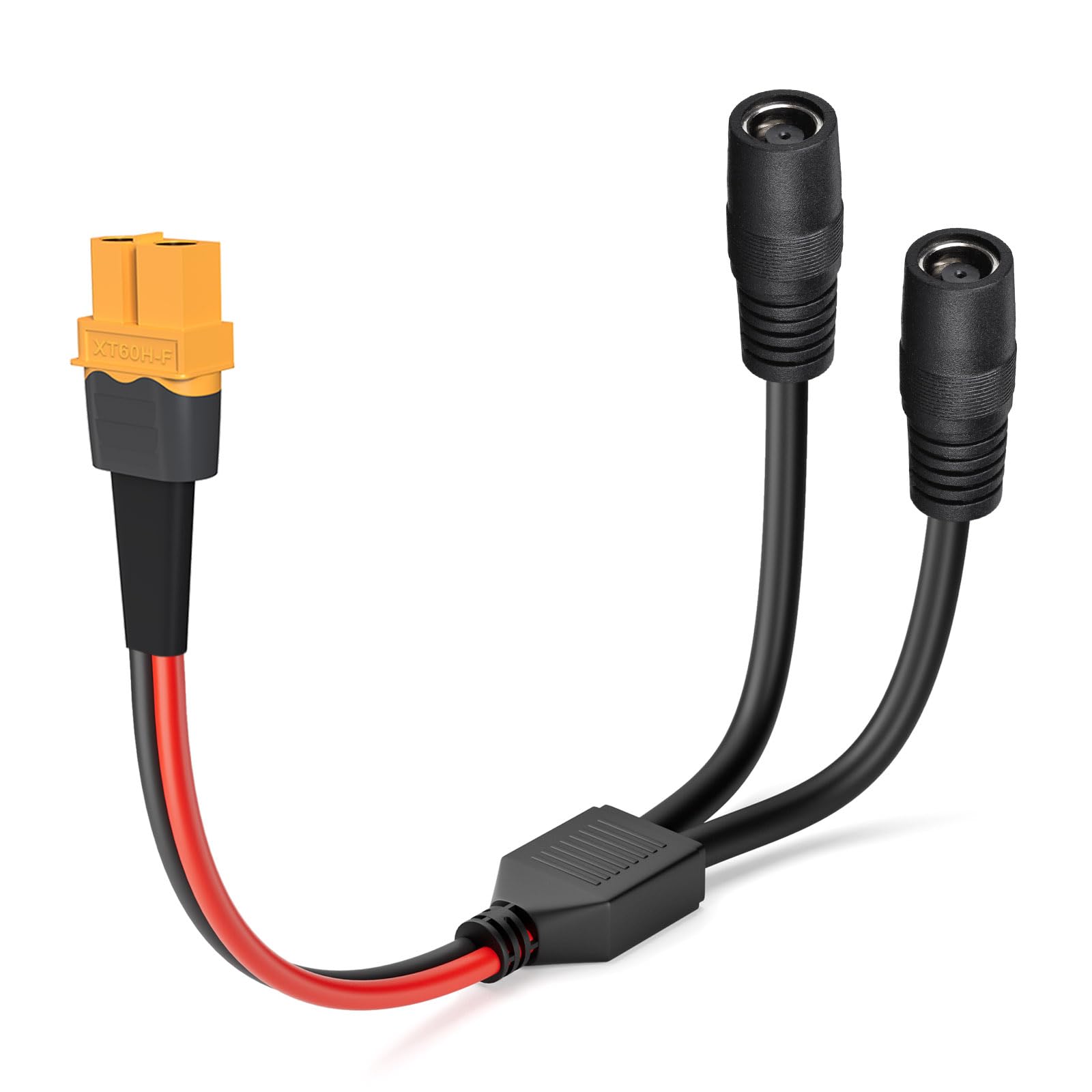 Photo 1 of ELFCULB XT60 to DC 8mm Cable,12AWG XT60 Female to DC 7909 Splitter Cable Compatible for Lipo Battery Portable Power Station Solar Generator Solar Panel(1FT)