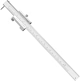 8 inch Stainless Steel Metal Scriber Caliper with 2 Carbide Scriber/Needle | Metal Scribe Tool Accuracy of 0.05 mm Dual Scale Parallel Crossed Scribing Steel,Wood, Marking Gauge