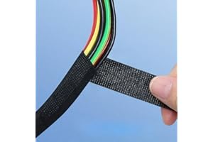 1 Roll Automotive Wire Harness Tape 0.98 Inch x 472 Inch Self Adhesive Hook Loop Fastening Cable Management Strap EVA Materia
