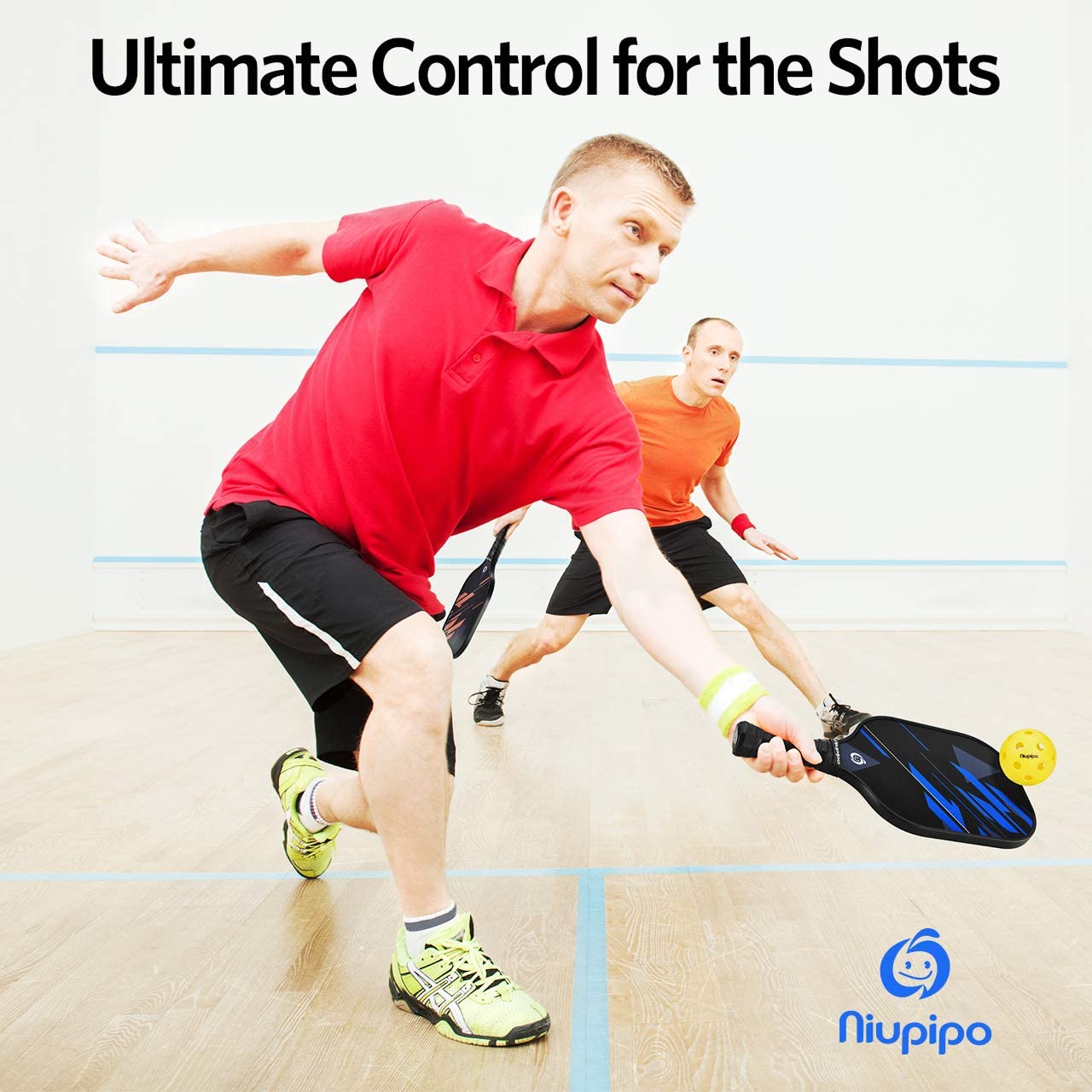 niupipo Pickleball Paddles Set of 2/4, USAPA Approved Lightweight Pickleball Rackets, Durable Fiberglass Surface with Polypropylene Honeycomb Core, Cushion Grip and Carry Bag
