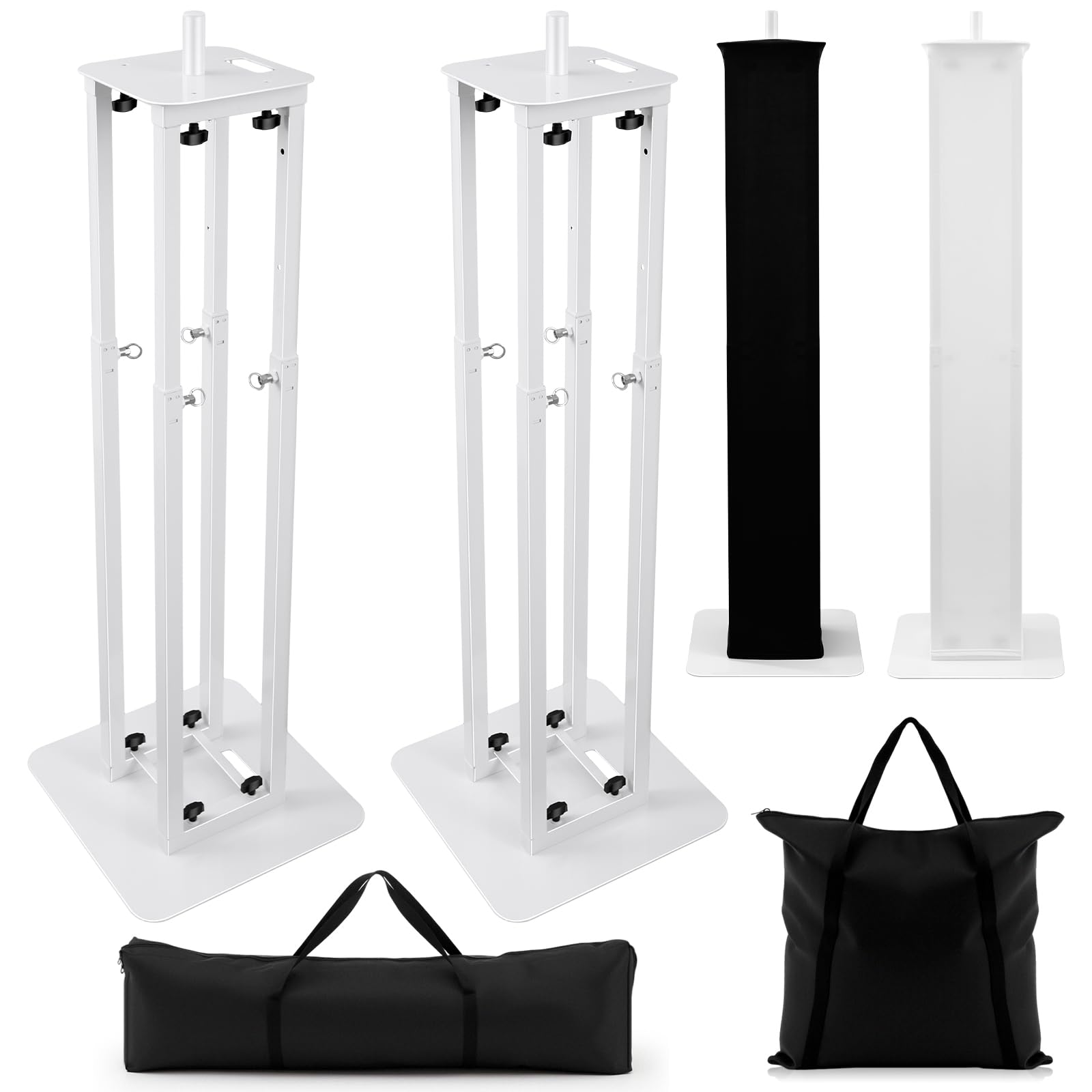 Photo 1 of ****FACTORY SEALED****Cinnvoice 2 Set DJ Totem Light Stand Adjustable DJ Booth 132 lbs Capacity Portable with Bag and Black/White Scrims for Mobile Live Pop and Events(39''-70'')