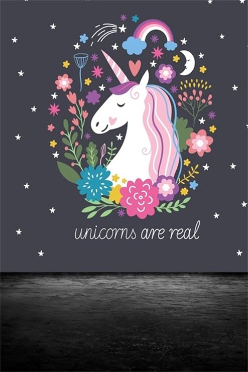 Ofila 09 X 15 M Vinyle Dessin Animé Licorne Fleurs Arc En