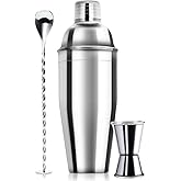 WPHUAW 24oz Cocktail Shaker Bar Set-Professional Margarita Mixer Drink Shaker and Measuring Jigger
Mixing Spoon Set Profess