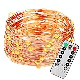 FAST DEER 50 Feet 150 Led Fairy Lights Battery Operated with Remote Control Timer Waterproof 8 Modes for Bedroom Indoor Outdoor Wedding Garden Parties (Warm White)