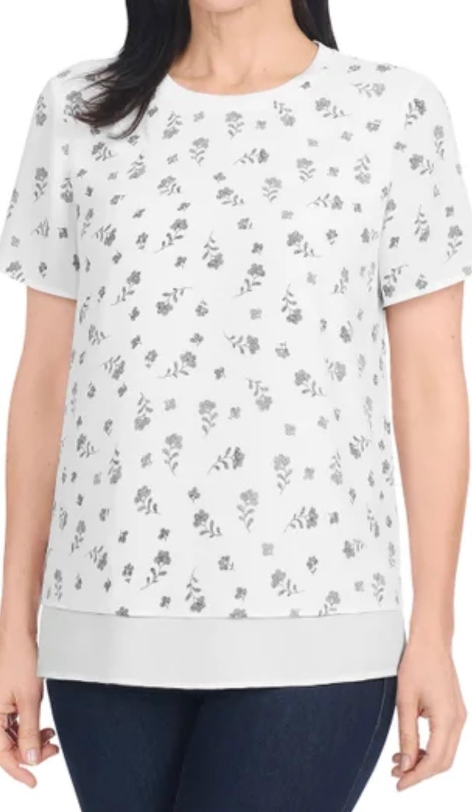 Photo 1 of SIZE M Two-Layer Printed White T-Shirt by Hilary Radley