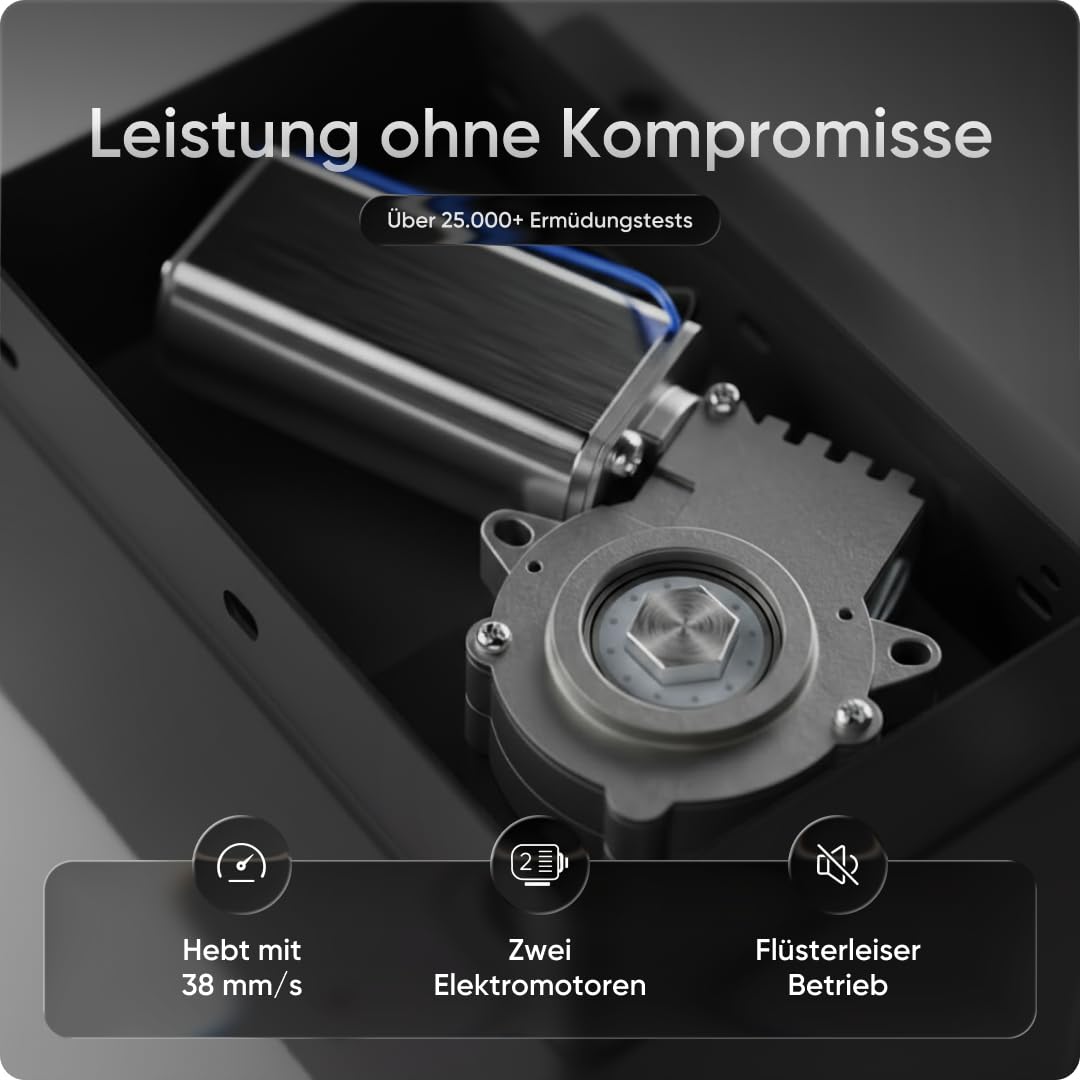 DESKSPACE PRO Plus höhenverstellbarer Schreibtisch elektrisch (140x70cm) - Büro Tisch mit Kollisionsschutz, Memory-Funktion und 10 Jahre Gewährleistung, Stehpult (Gestell Schwarz, Tischplatte Weiß) 4