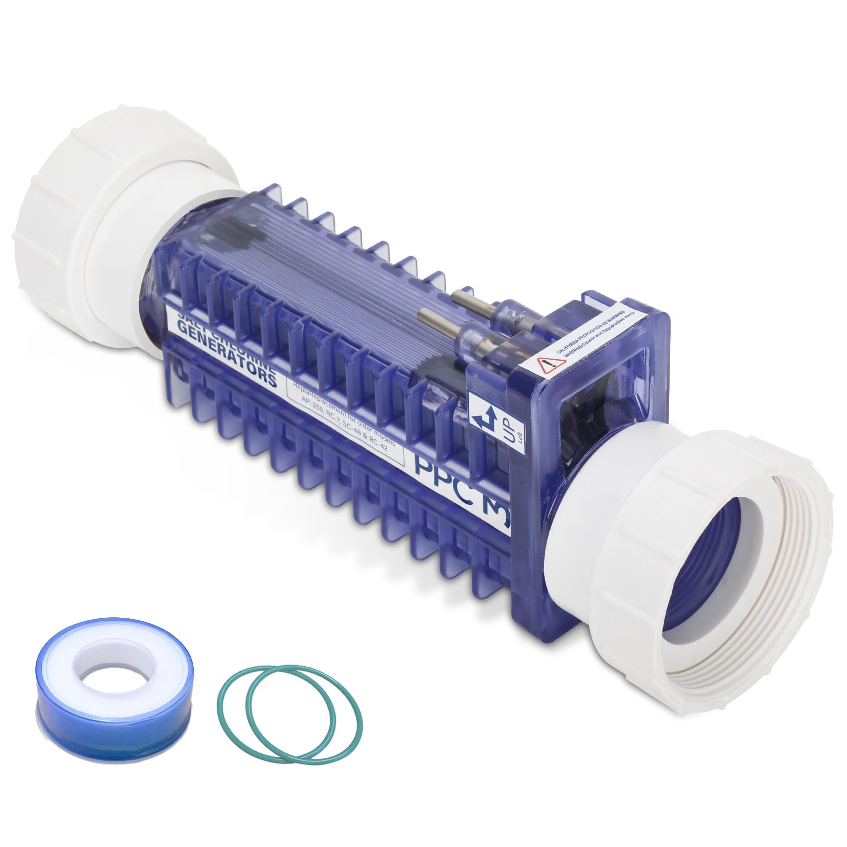 Photo 1 of PPC3 Clear Replacement Salt Cell — Compatible with AutoPilot Salt System (Replaces Old Part Numbers RC-42/AP-250/RC-7/SC-48, Suitable for 50,000-Gallon Pools)