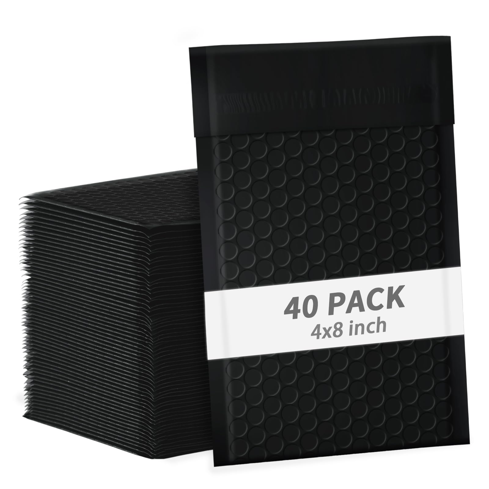 Photo 1 of skardeco 4x8 Inch Black Bubble Mailers 40 Pack Self-Seal Poly Padded Envelopes Suitable for Small Businesses to Package and Mail Jewelry Cosmetics, Electronic Products, Cards (Black, 4 x 8-40)