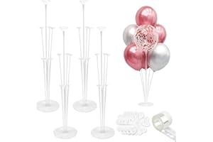 RATIFYALE Balloon Stand kit 4 Sets 10 Pcs Balloon Arch Kit Balloons Sticks with Base Balloons Tape Balloon Arch Stands for Table Floor Party Baby Shower Decorations Table Centerpiece Decor Wedding Birthday