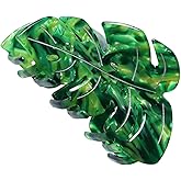 Green Claw Clip Leaf Shape,Fun Claw Clips 3.5 Inch Leaf Hair Clip Unique Acetate Hair Clip Novelty Green Hair Clips Hair Accessories for Thick Thin Hair