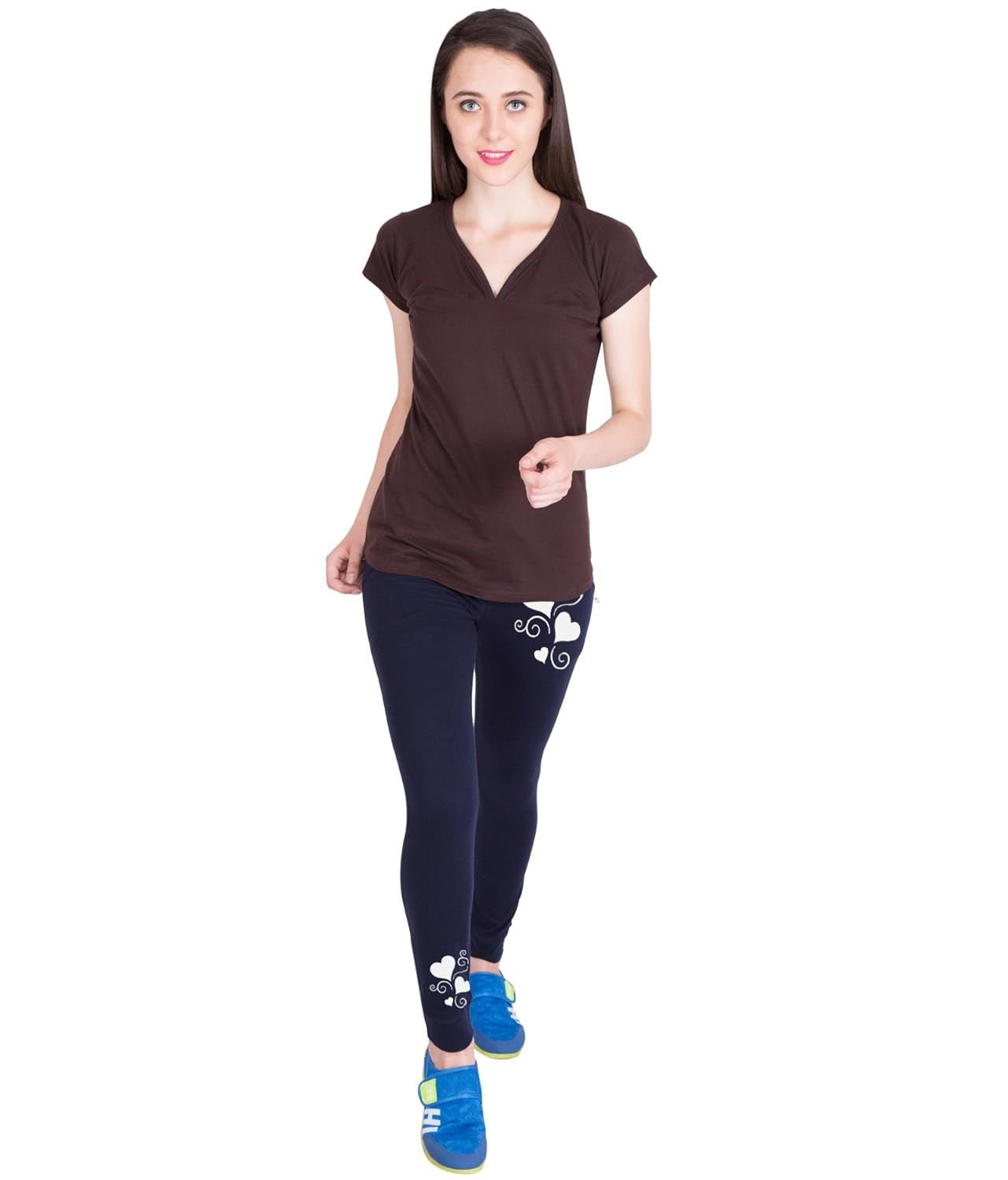 american-elm navy blue printed women's track pant