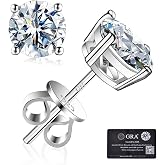 Moissanite Stud Earrings GRA 925 Sterling Silver Earrings for Men 18K White Gold Plating Earrings for Women,wedding earrings(0.3Ct-4Ct)