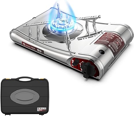 Amazon Co Jp ステンレス一体型カセット炉 ミニポータブル ストーブホッアウトドア ガスコンロ 3500w高熱エネルギー卓上 カセットコンロ セラミック自動点火屋外ガスストーブ バーベキュー屋外キャンプ家庭 スーツケース付き ホーム キッチン