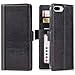 iPhone 8 Plus Case, iPhone 7 Plus Case -- iPulse Italian Full Grain Leather Handmade Flip Wallet Case For iPhone 7 Plus and iPhone 8 Plus ( 5.5 inches) -- Black