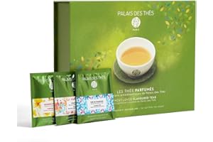 Palais des Thés - Most Loved Teas Gift Set Box with Premium Flavored Single Estate Earl Grey, Black, Oolong, Rooibos, Green Teas - Selection of Premium Tea Bags, Serves 36 Cups