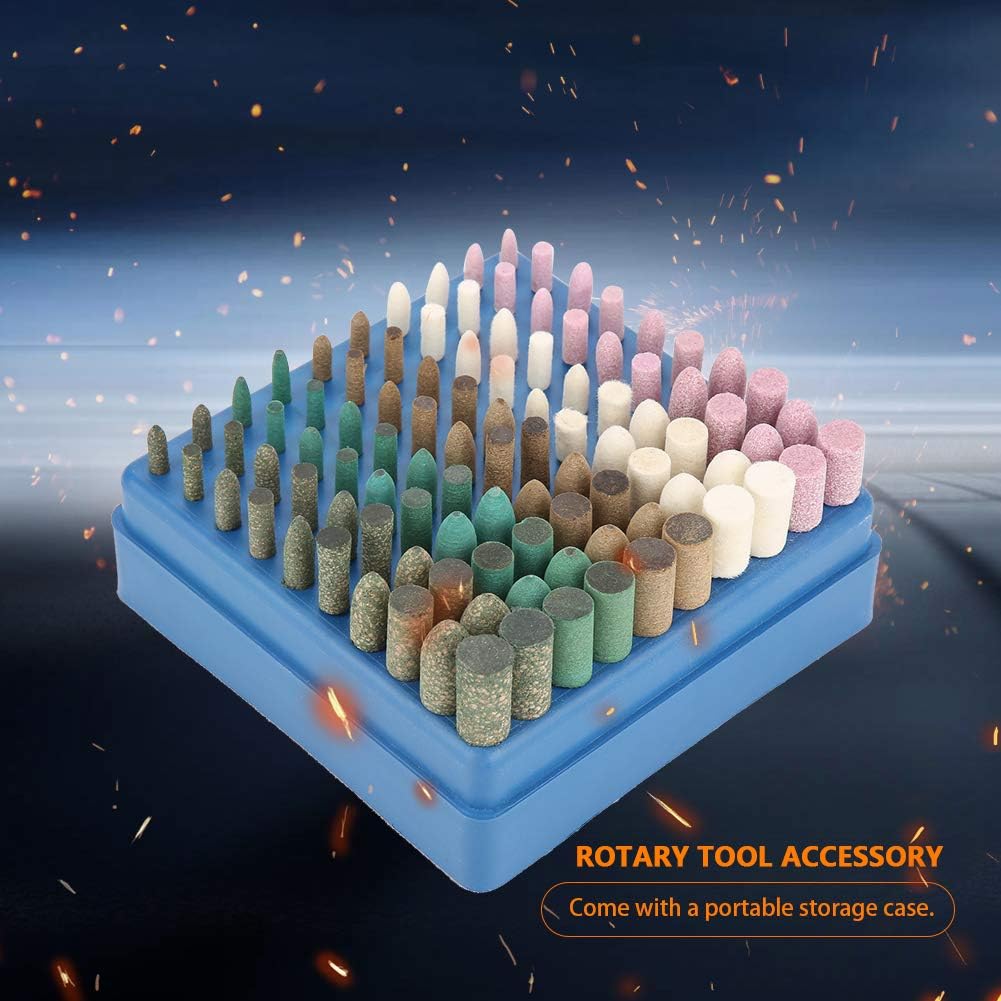 Tool Post Grinding Wheels Akozon Grinding Bit Set 100pcs Grinding Head Kit 3mm Shank Polishing