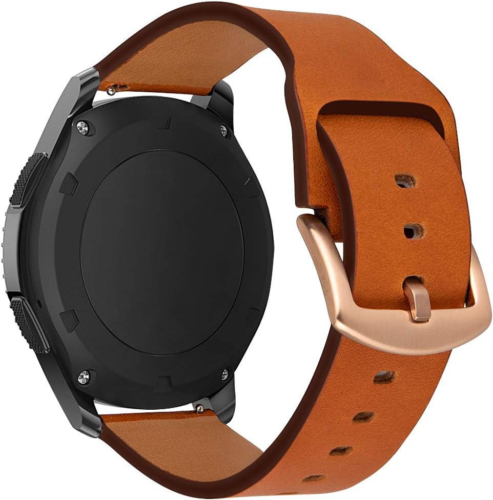 iBazal 22mm Watch Bands Compatible with Samsung Galaxy 46mm,Gear S3 Frontier Classic,Huawei Watch 2 Classic/GT/Honor Magic,Ticwatch Pro/E2/S2 Wrist Straps Leather Watchbands Bracelets Belts Wristband