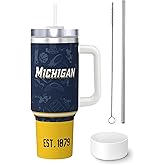 Hoiboo Tumbler 30oz Straight Skinny Portable Handle Car Cups With Anti slip Sleeve Straw Dust Cover,Sports Travel,Stainless Steel Insulated Gifts for Men Women Fans